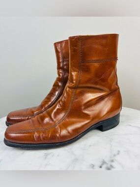 Florsheim Imperial Beatle-Style Zip Ankle Boots – Cognac Leather – Men’s 10.5